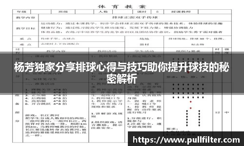杨芳独家分享排球心得与技巧助你提升球技的秘密解析